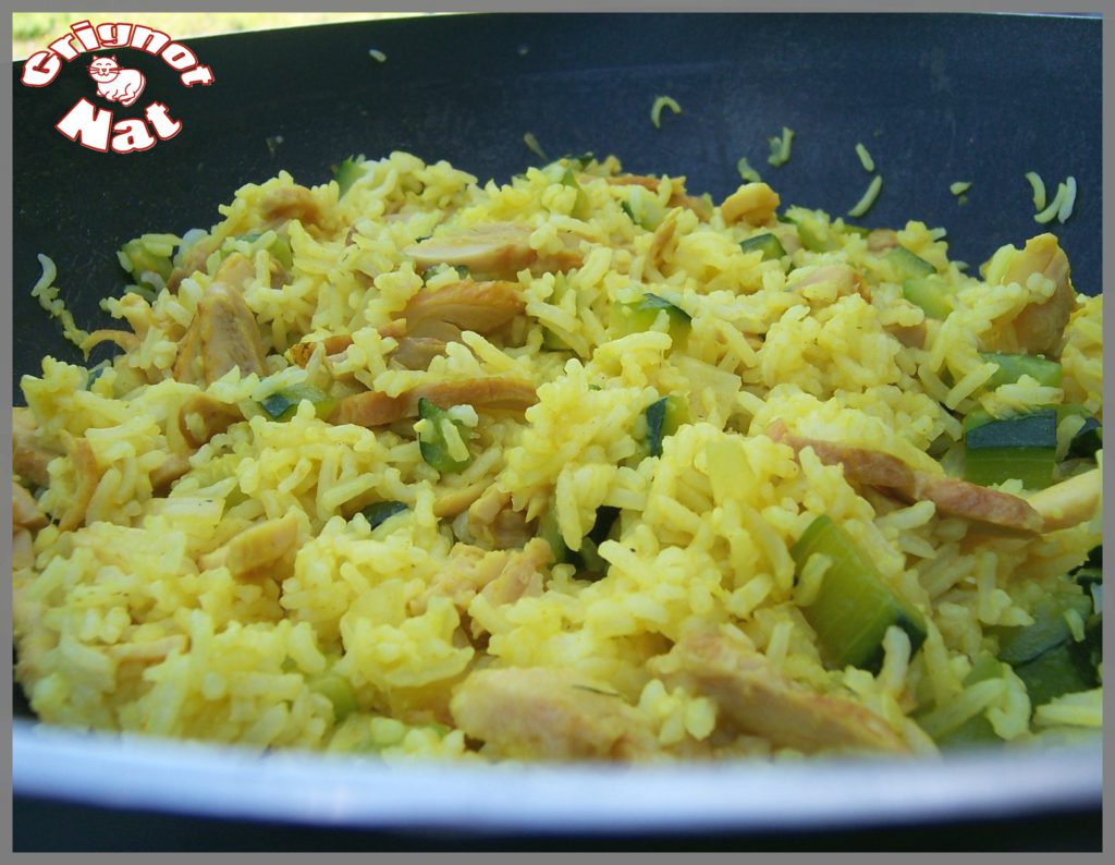 riz curcuma poulet courgette