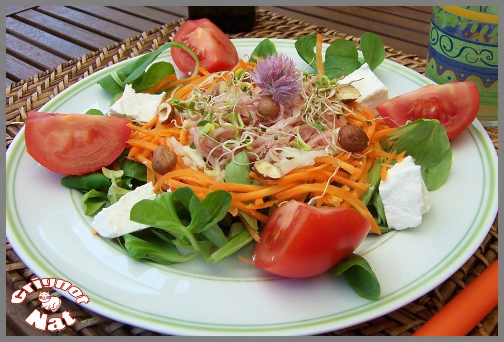 salade de crudités au chèvre frais