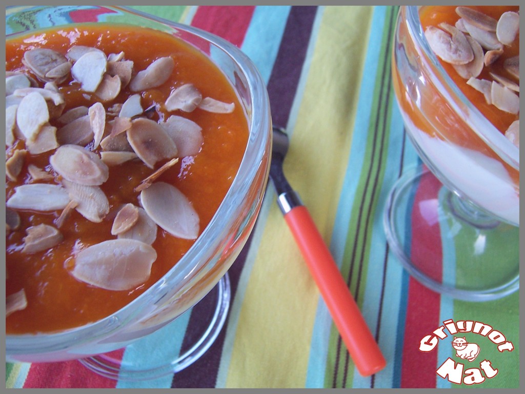 Verrines compotée d'abricots et fromage blanc