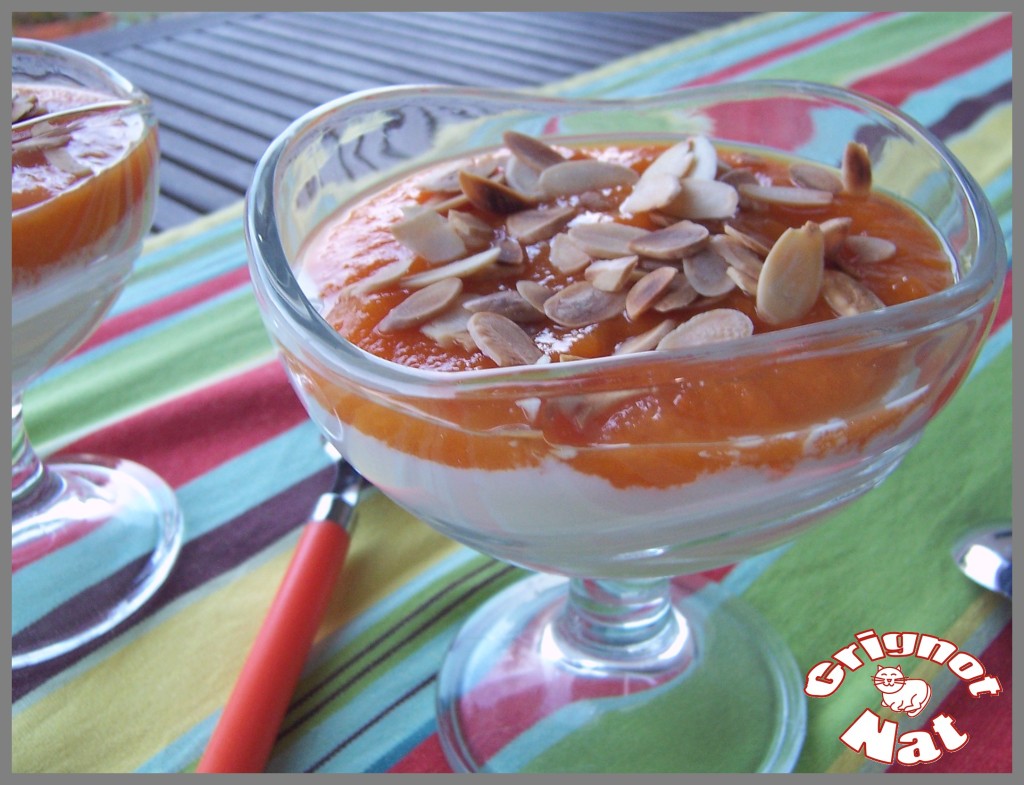 Verrines compotée d'abricots et fromage blanc