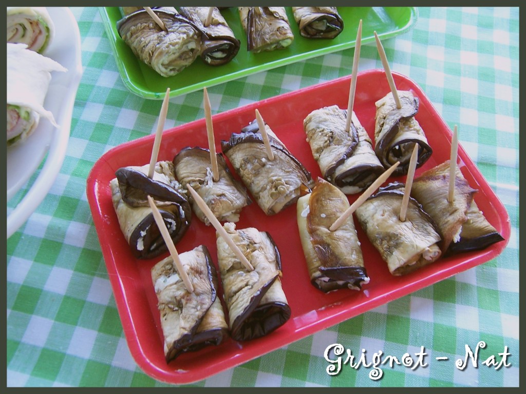 Roulés d'aubergine au boursin