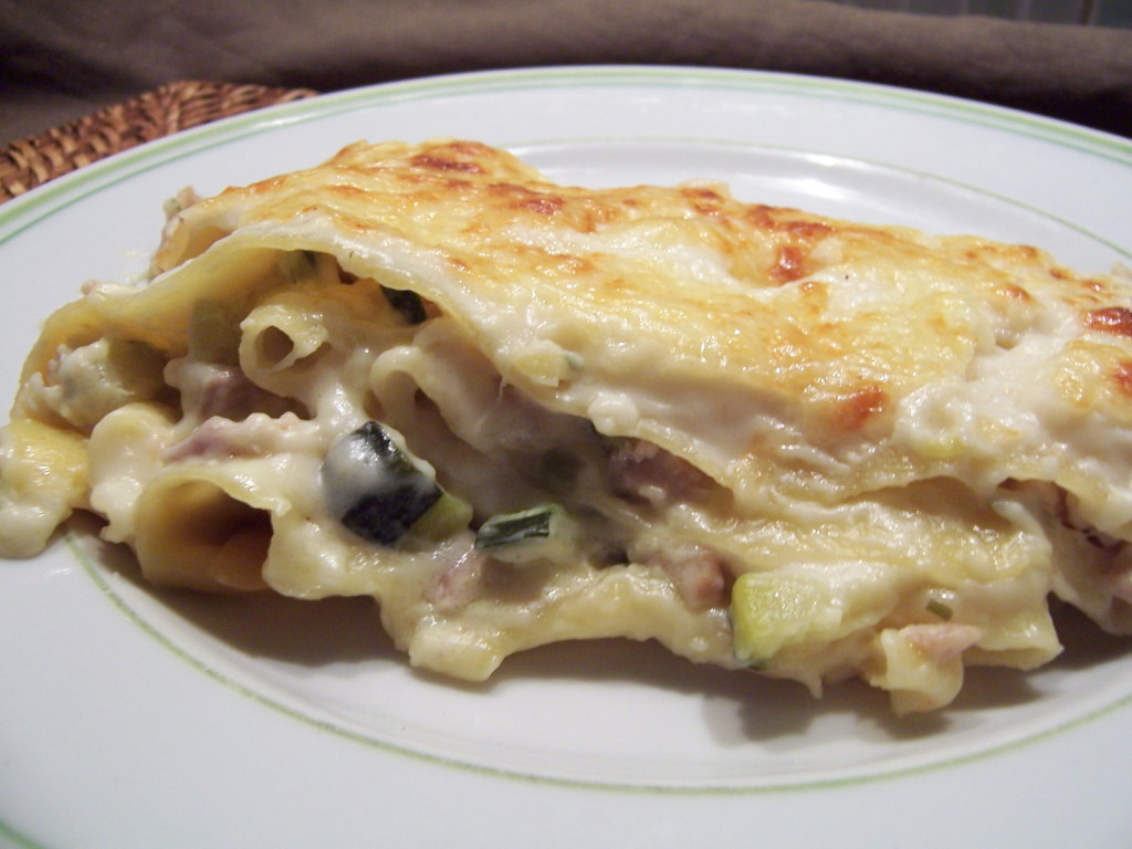 Lasagnes poulet, courgettes et boursin 2