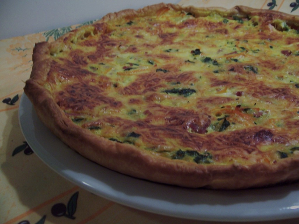 Quiche carotte, blettes et lardons