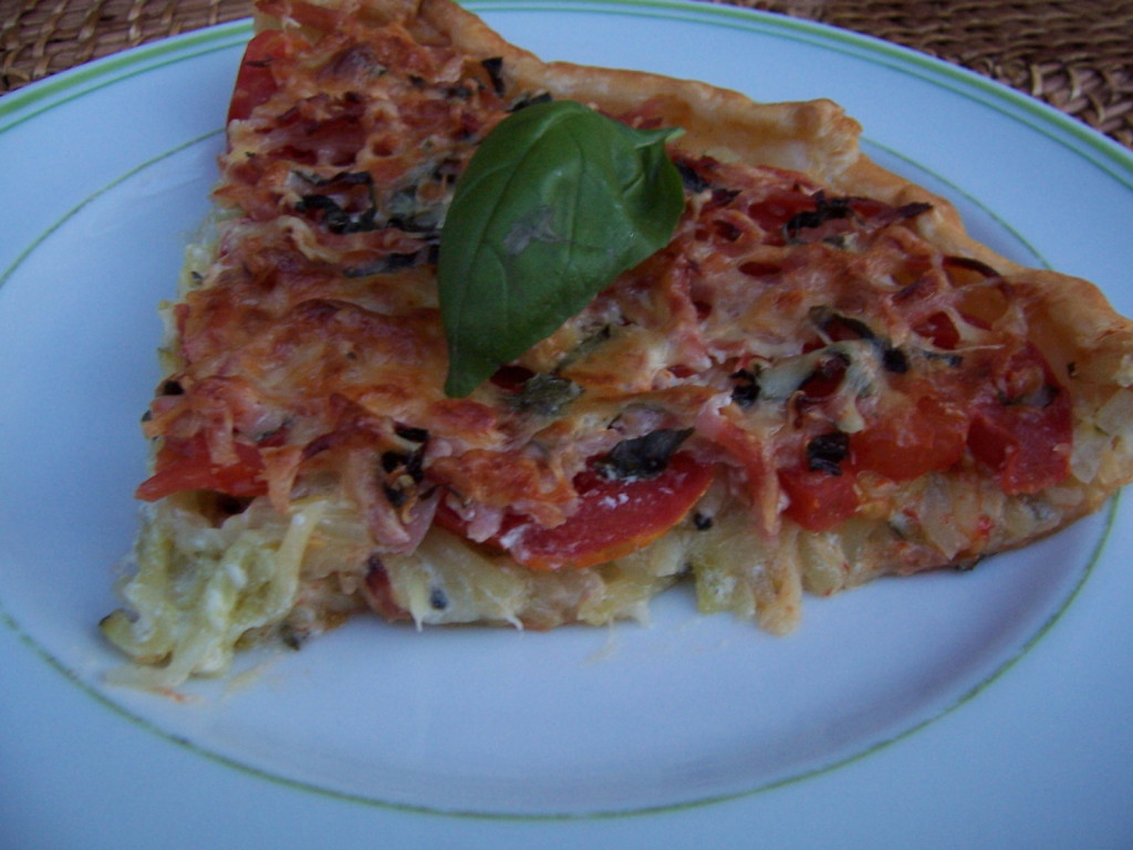 Tarte tomates, courgettes et basilic 2