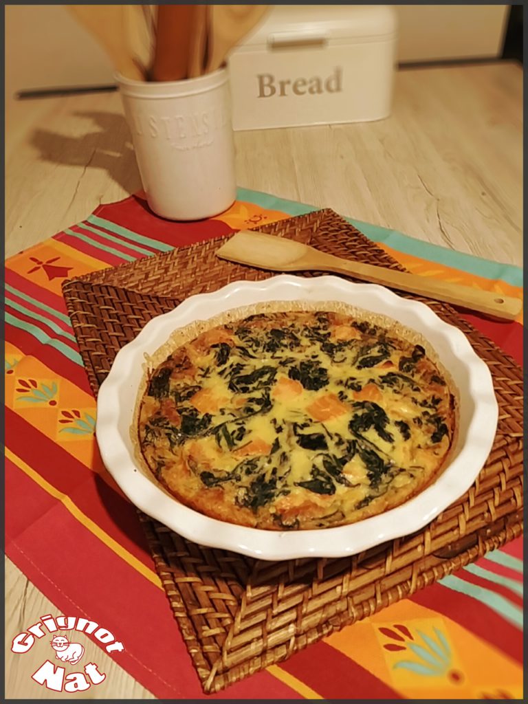 clafoutis aux épinards et au saumon fumé