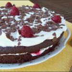 gâteau chocolat façon forêt noire aux framboises