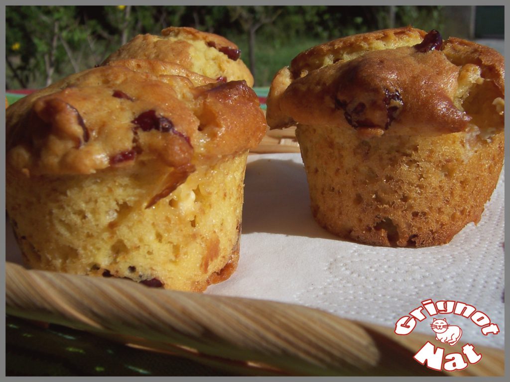 muffins chocolat blanc et cranneberries