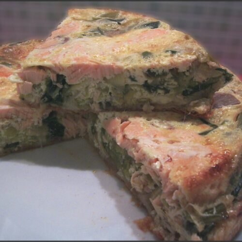 Tatin saumon et poireaux