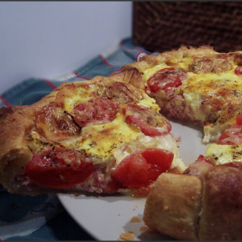 Quiche tomates jambon et chèvre