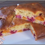 Gâteau au yaourt framboises et abricots