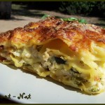 Lasagnes poulet, chèvre et courgettes