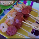 Brochettes apéritives crevettes et chorizo