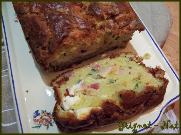 Cake courgette lardons et feta