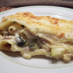 Lasagnes poulet, courgettes et boursin