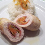 Roulés de dinde au bacon et petits légumes