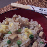 Riz cantonnais au tofu fumé