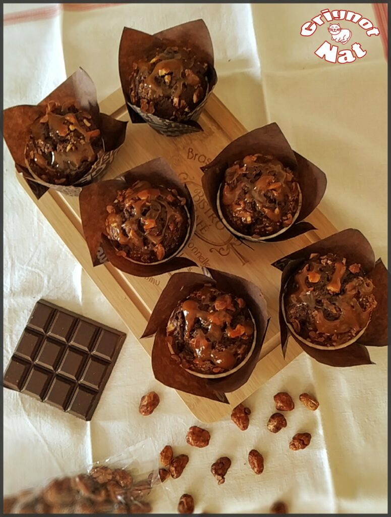 muffins choco - caramel - cacahuètes 
