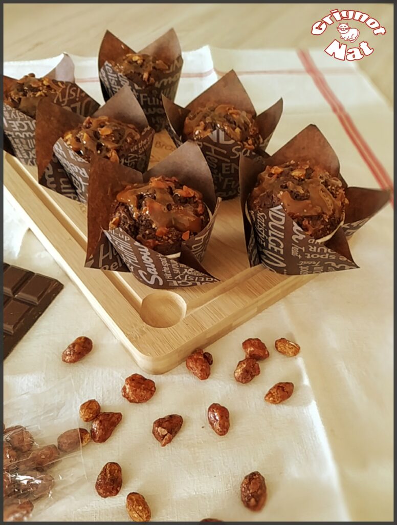 muffins choco - caramel - cacahuètes 3