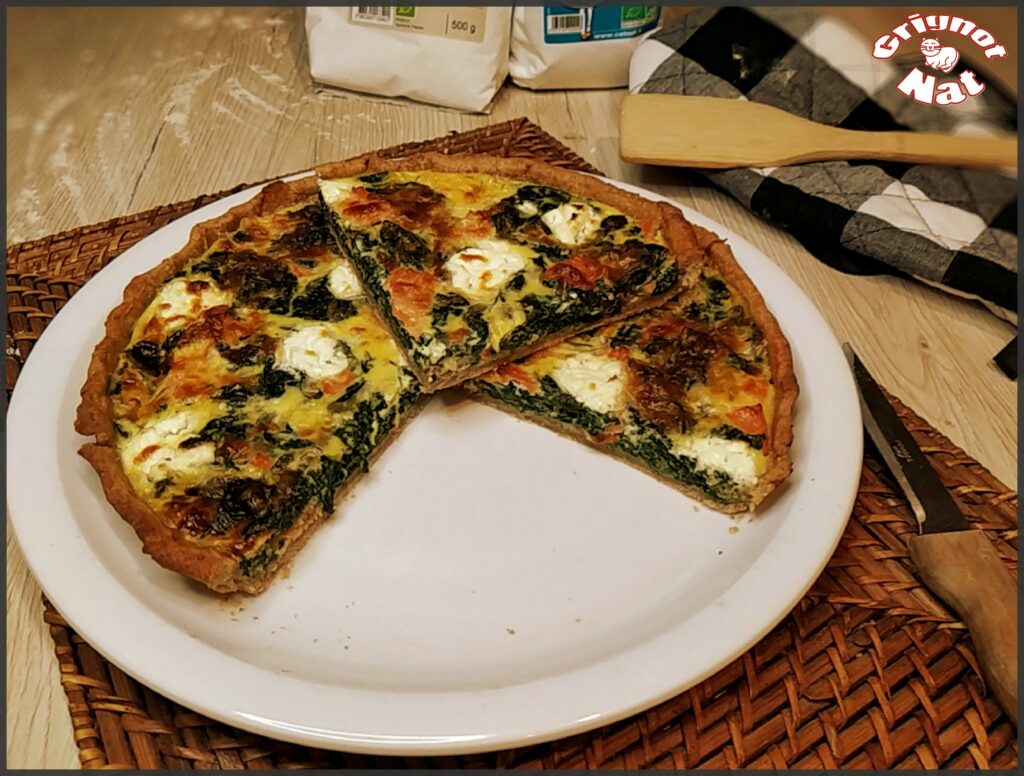 Quiche épinards chèvre et truite fumée 3