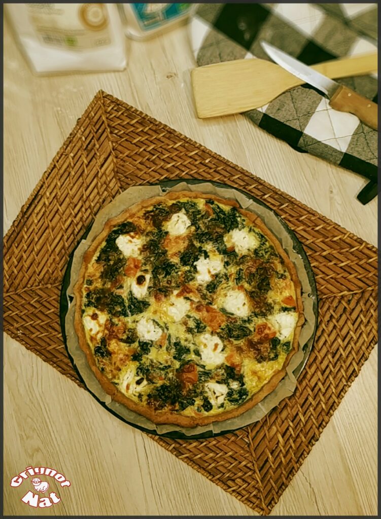 Quiche épinards chèvre et truite fumée