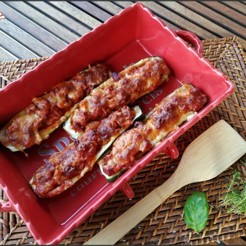 Courgettes farcies au chorizo