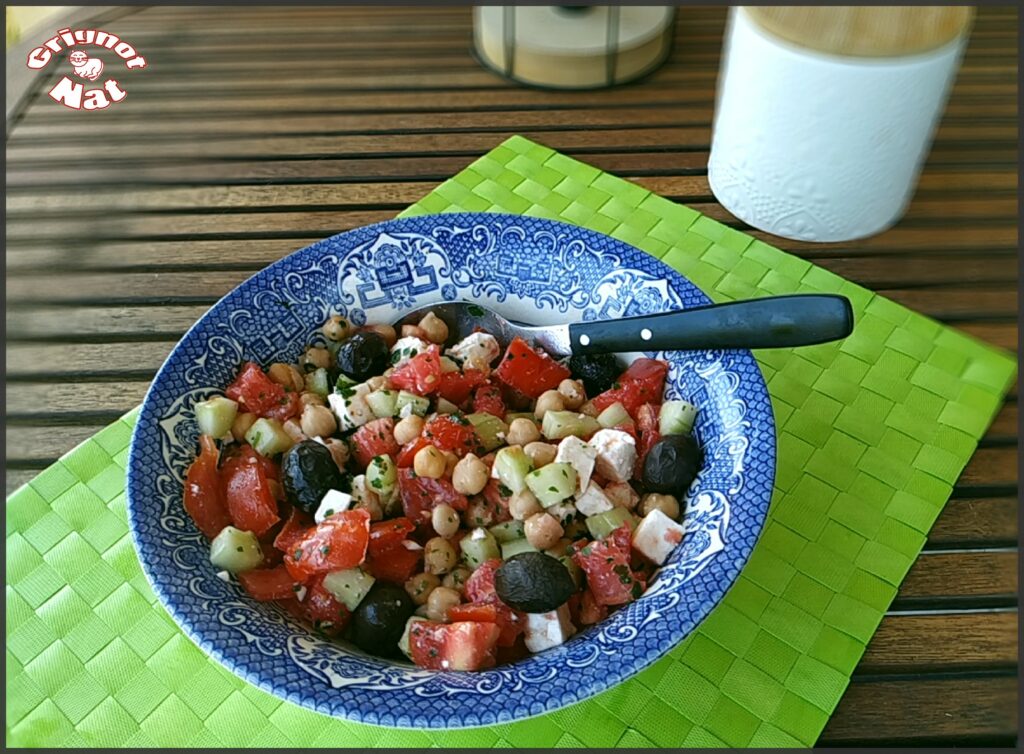 salade pois chiche concombre feta