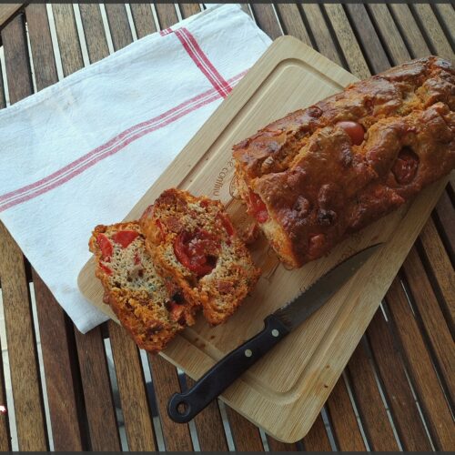 Cake chorizo poivron et tomates (recette IG Bas)