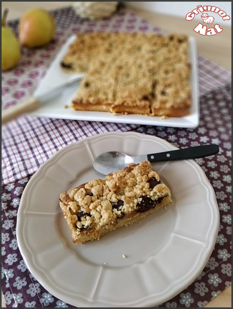 Gâteau aux poires chocolat et crumble 3