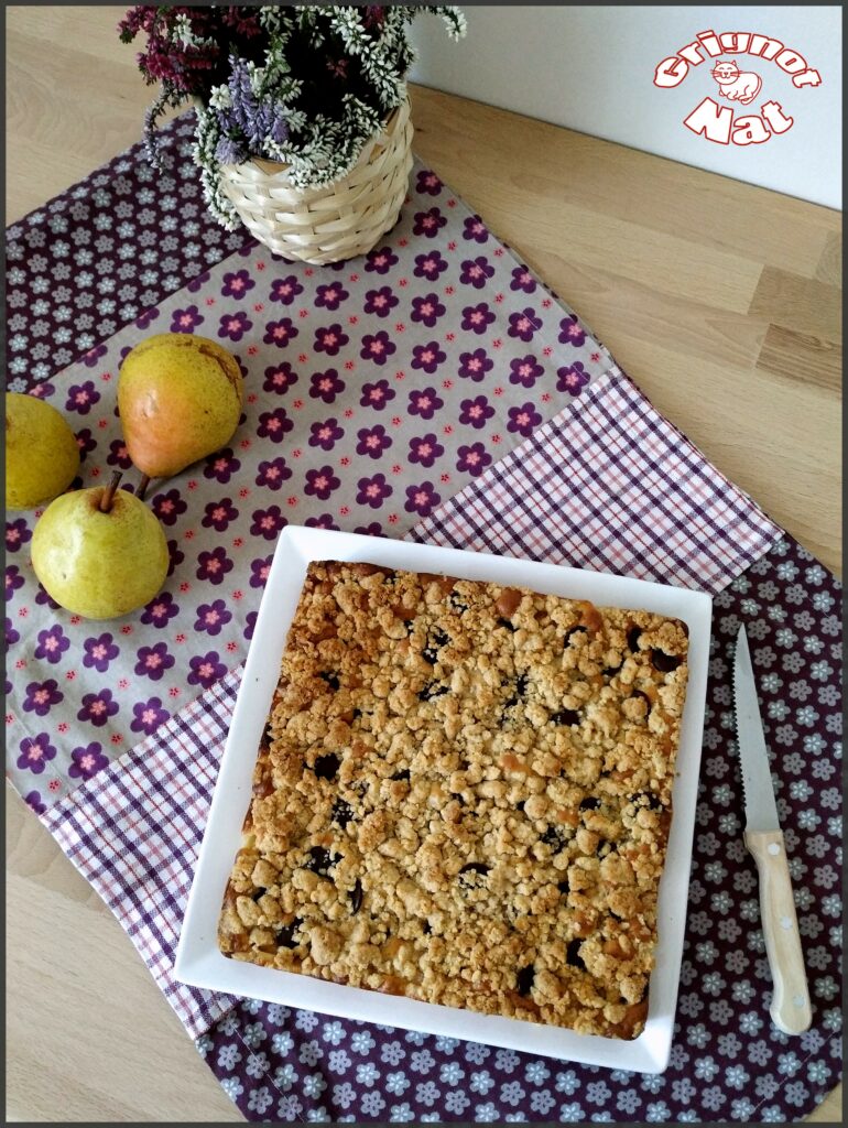 gateau aux poires chocolat et crumble