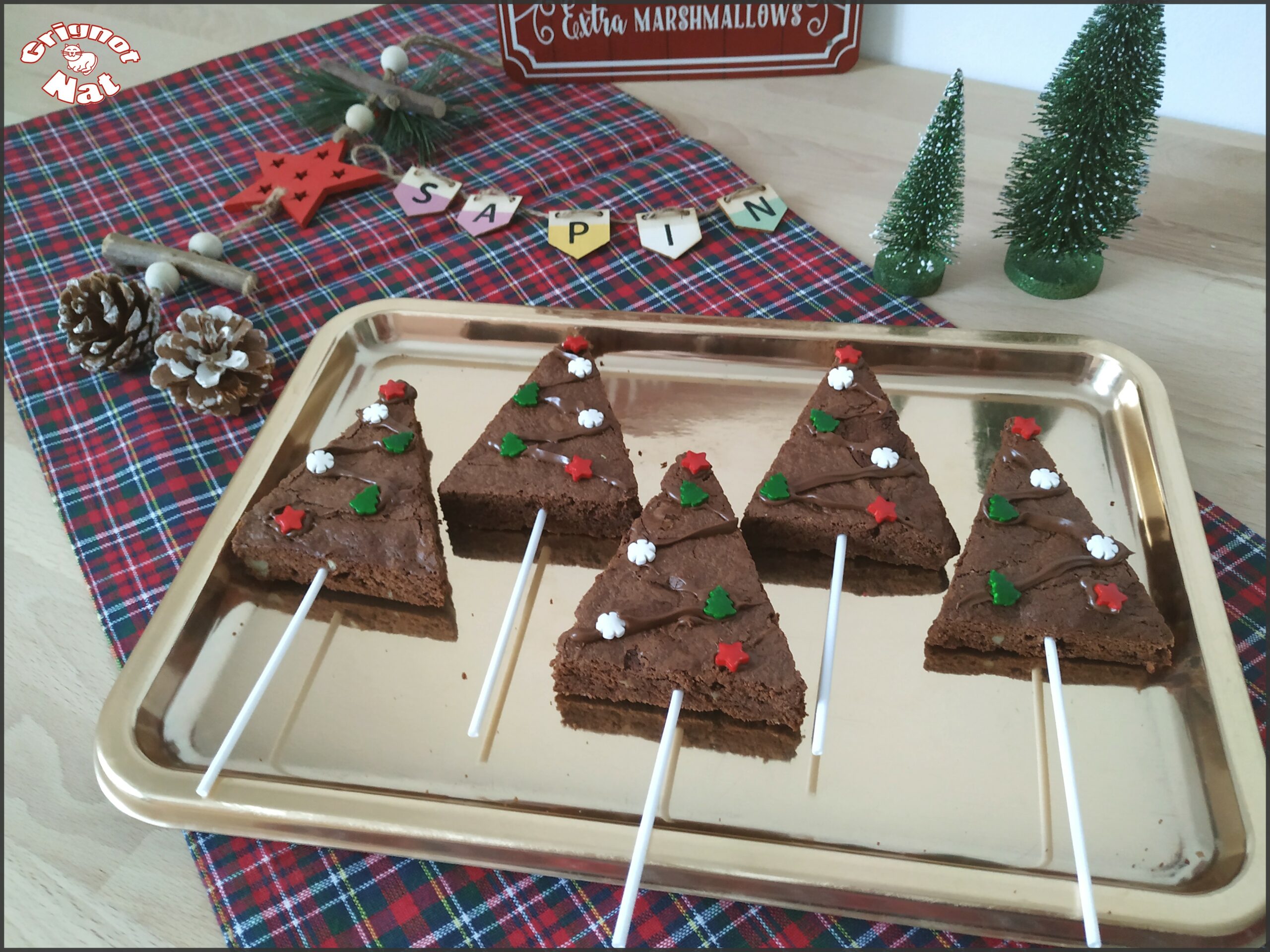 Brownies sapins de Noël - Recette de cuisine