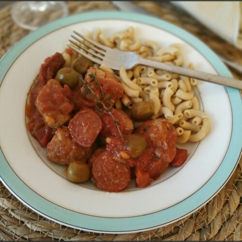 Filet de porc au chorizo et aux olives
