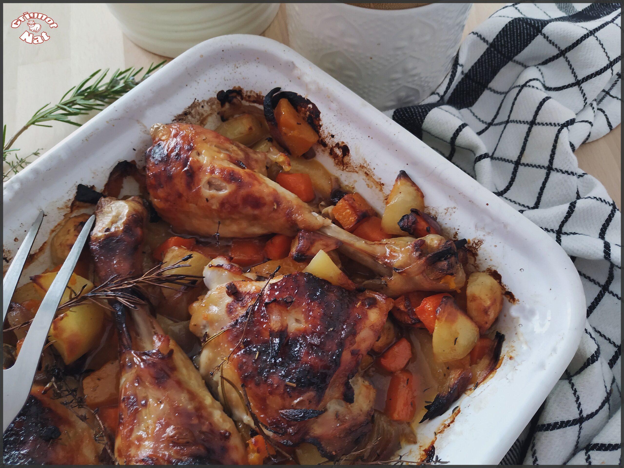 Cuisses de poulet et légumes rôtis au four - Grignot-Nat