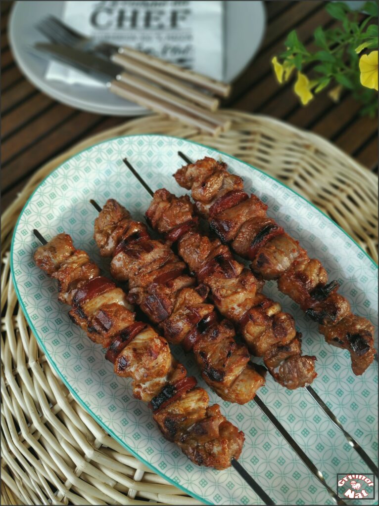 Brochettes de porc et chorizo