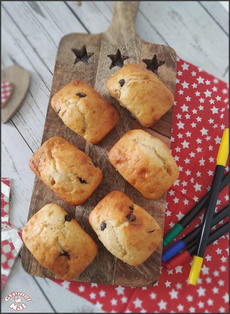 Cakes au fromage blanc et pépites chocolat et beurre de cacahuète