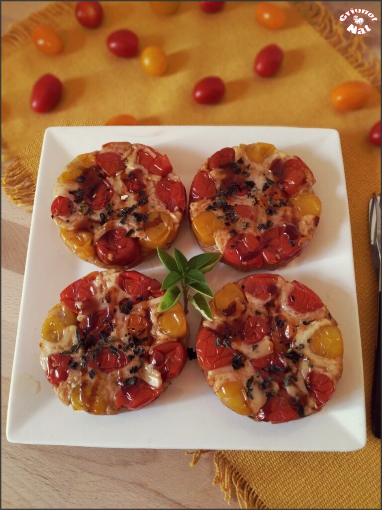 Mini tatins de tomates cerises au chèvre