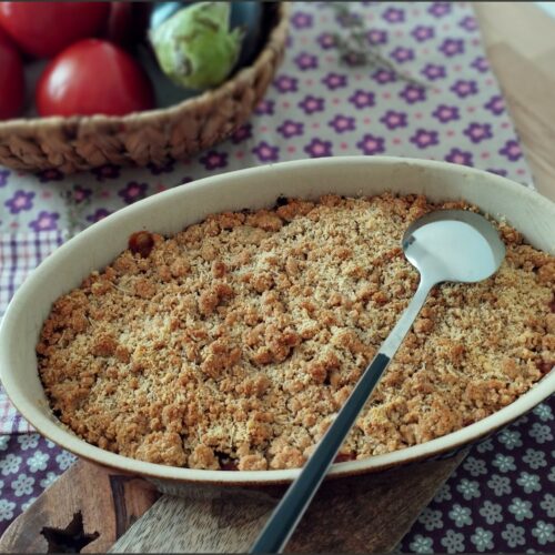 Crumble aubergine parmesan (recette IG Bas)