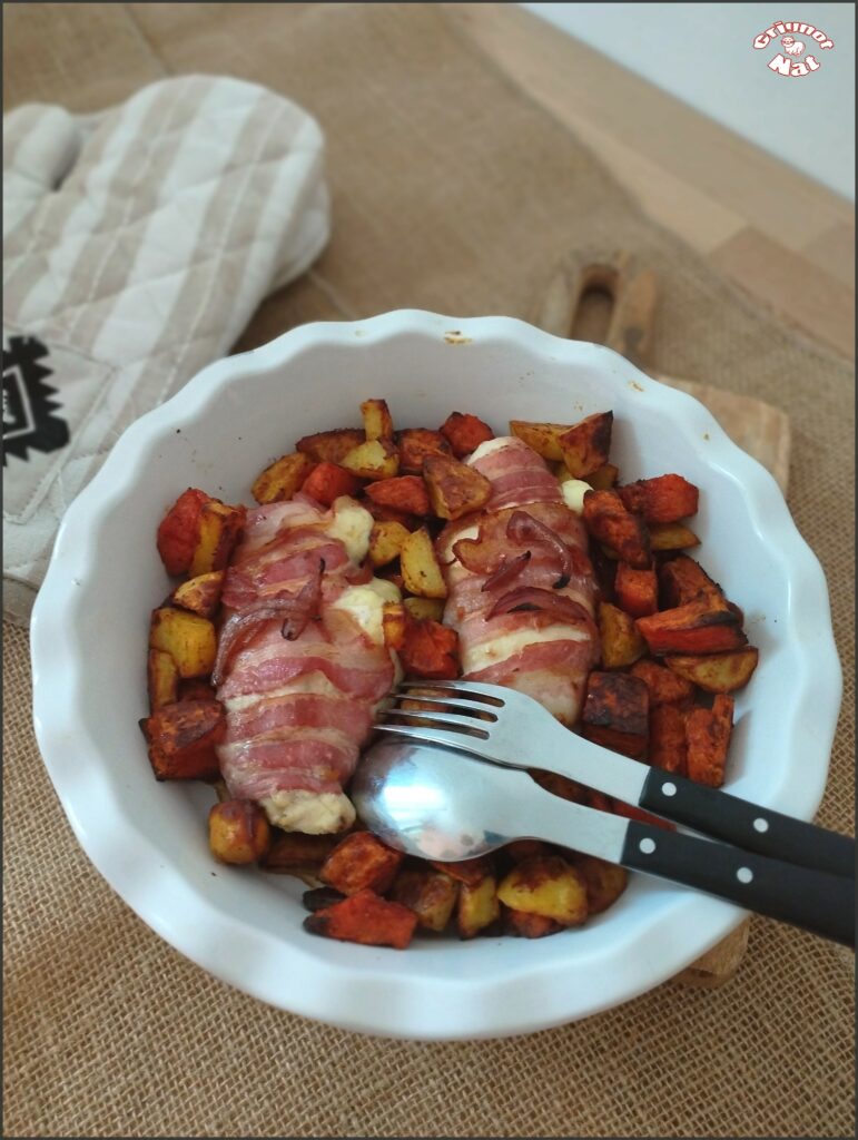 blanc de poulet au cantal et au lard