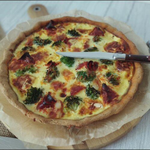quiche brocoli chorizo et chèvre (IG Bas)