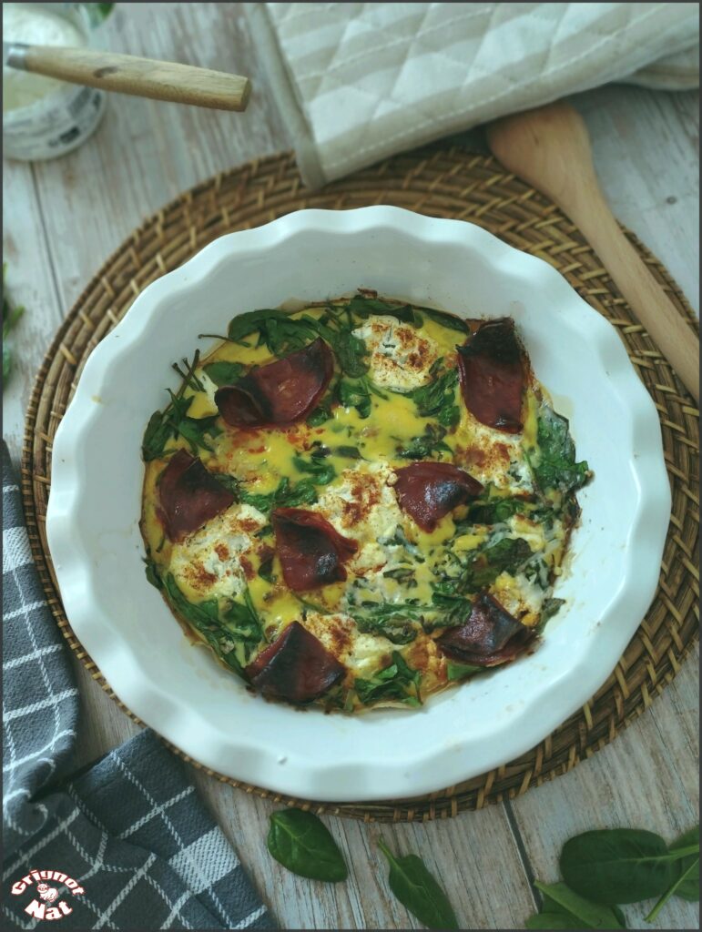 omelette au four chèvre et chorizo