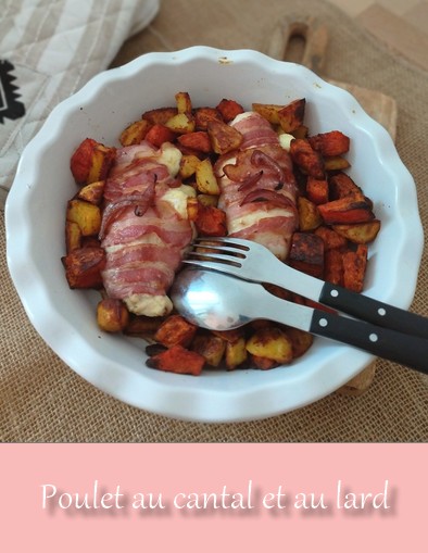 poulet au cantal et au lard - Idées recettes avec des blancs de poulet