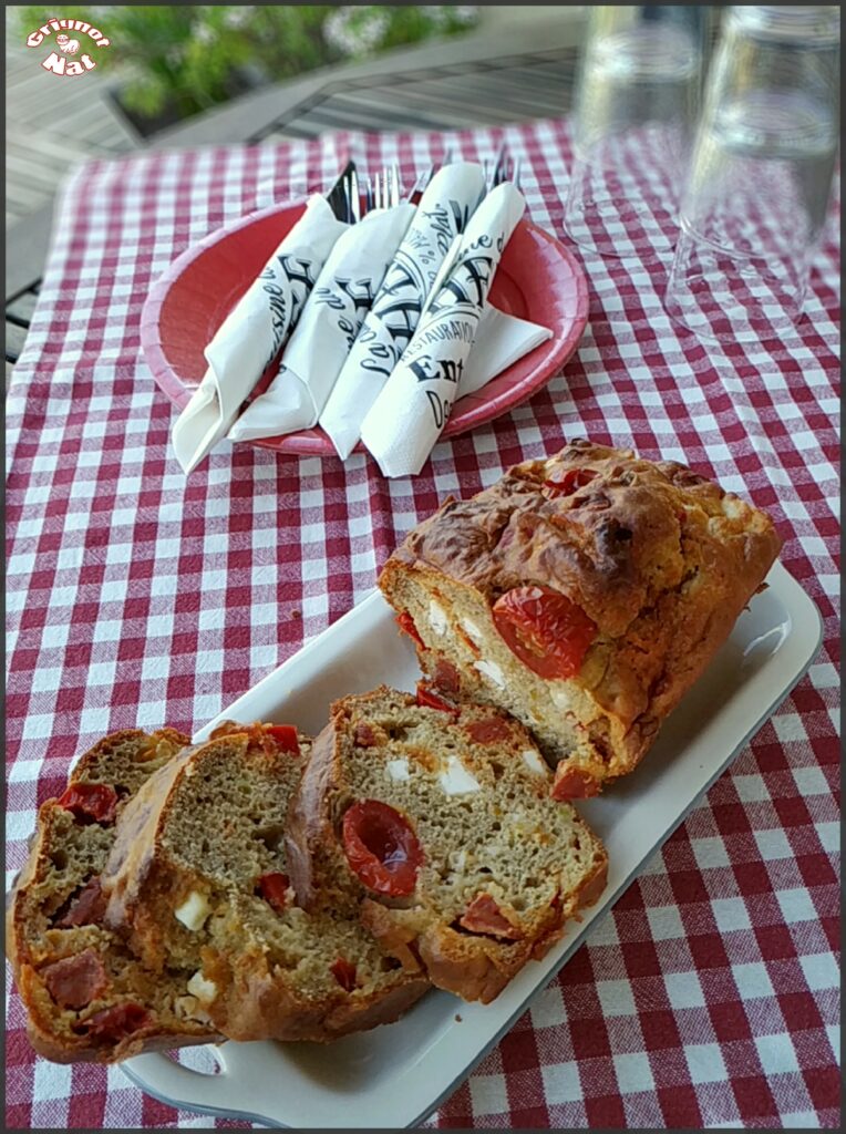 cake chorizo tomates cerises et feta