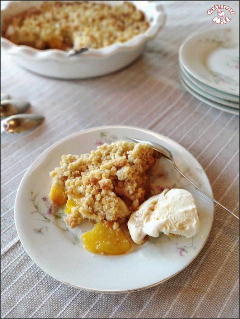 crumble aux pêches 2