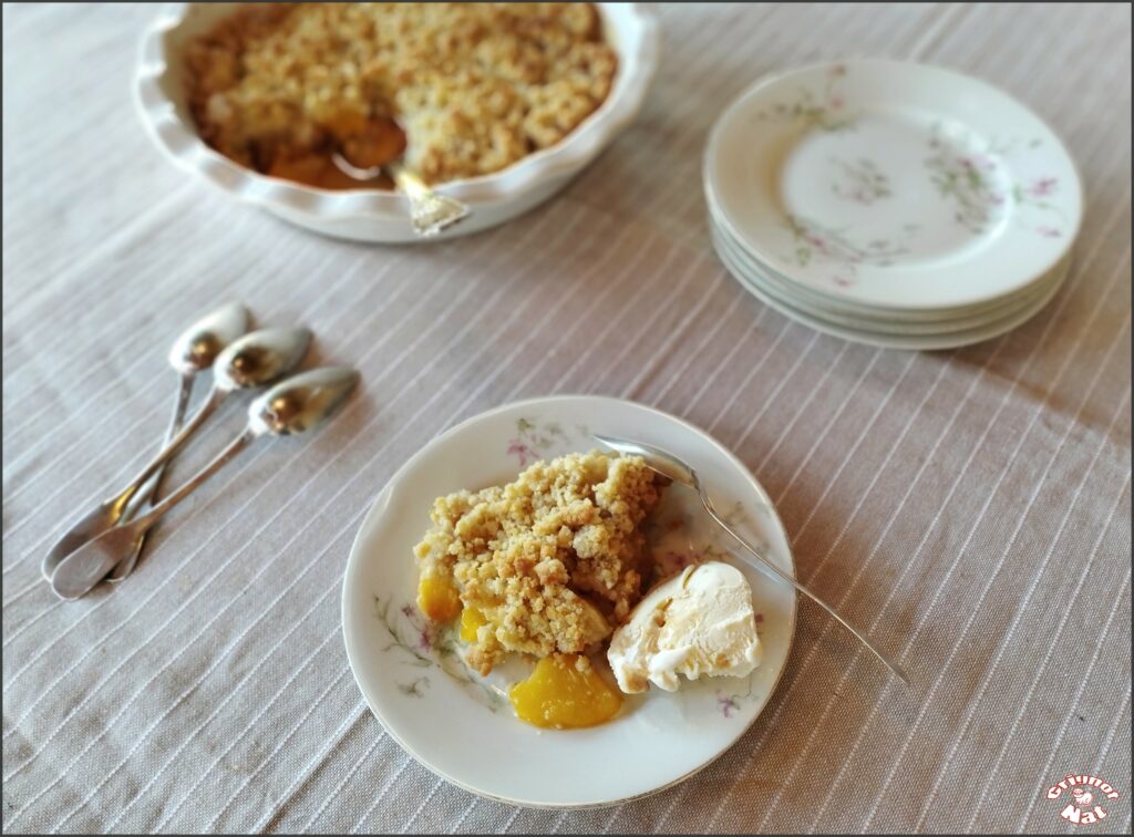 crumble aux pêches 3