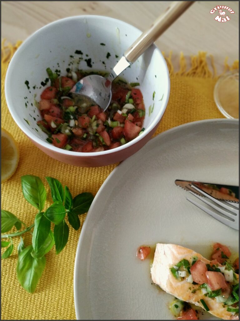 pavés de saumon sauce vierge 2