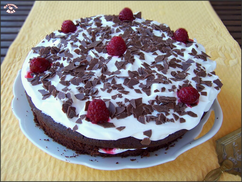 gâteau chocolat façon forêt noir aux framboises 2