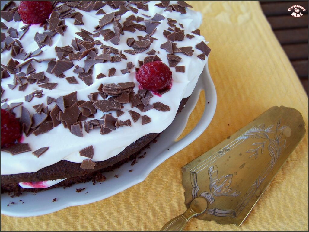 gâteau chocolat façon forêt noir aux framboises 3