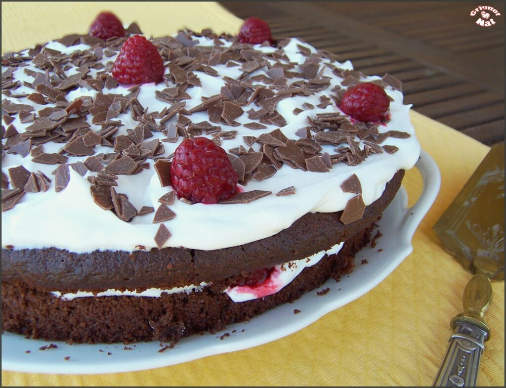 gâteau chocolat façon forêt noir aux framboises
