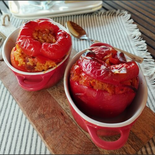 poivrons farcis au chorizo et au riz