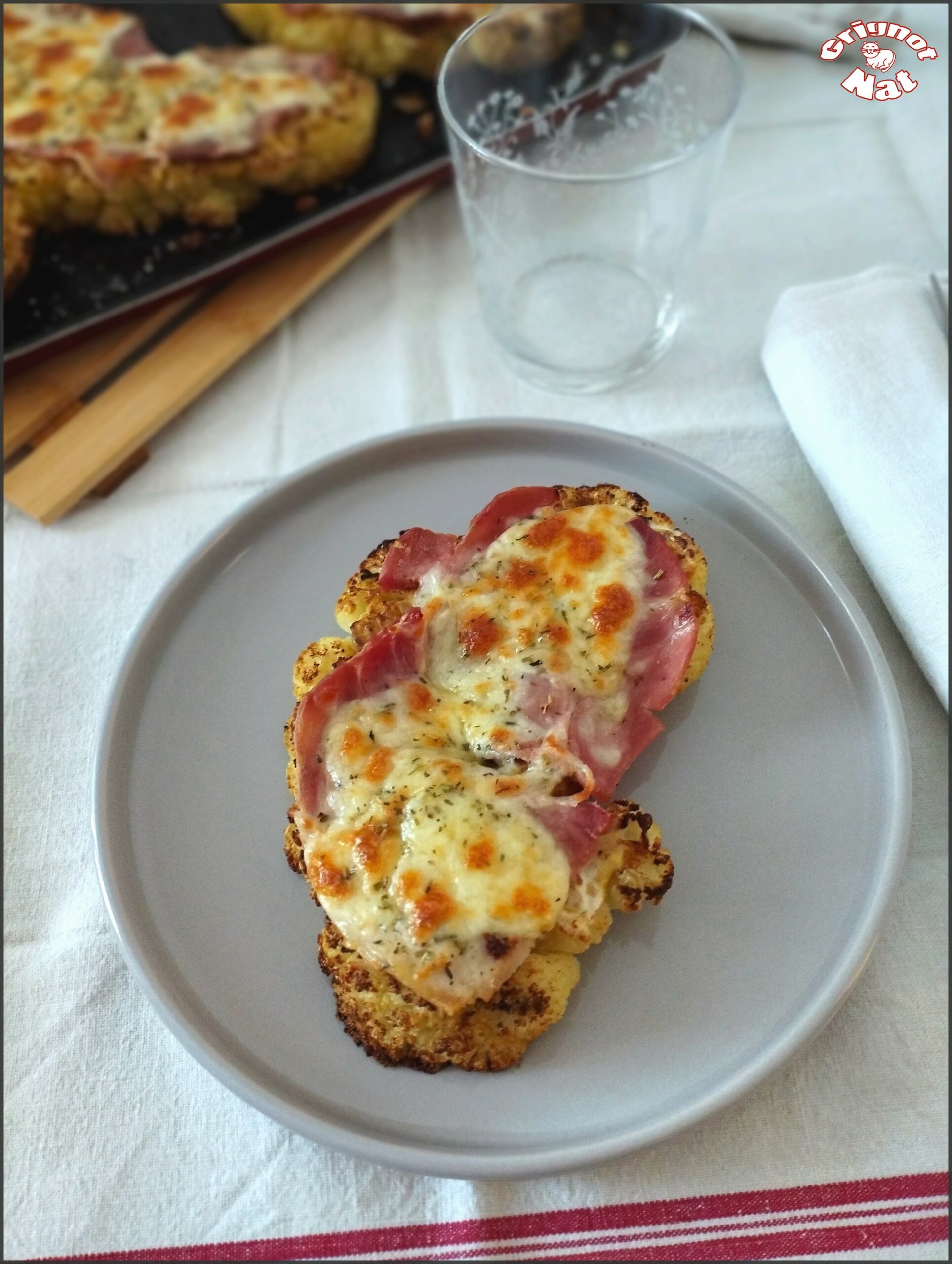 tranches de chou-fleur au four façon bruschetta - Grignot-Nat