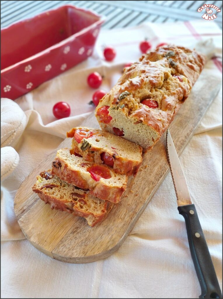 cake au pesto tomates séchées et tomates cerise (IG Bas)